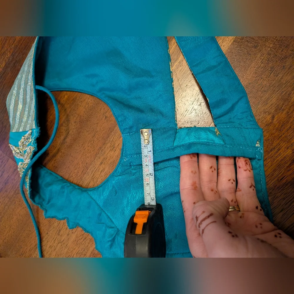 Aqua Banarasi Weave Lehenga Choli - Picture 5 of 8